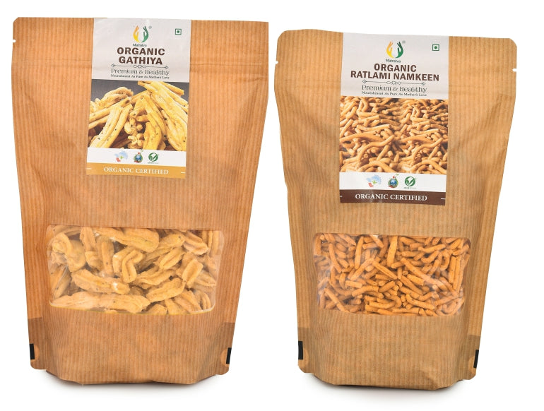 Organic Gathiya + Ratlami Sev | Special Namkeen Combo