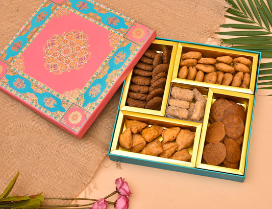 Matratva Diwali Customized Traditional Indian Snacks Gift Box Pack | Gift Box 5 | Diwali Gift Set | Gift Hamper