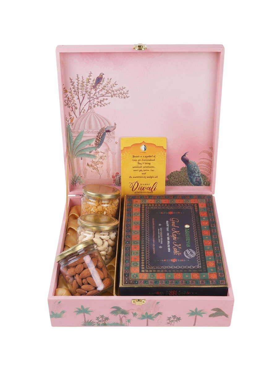 Matratva Amrit Premium Gift Hamper – Gud Kaju Katli, Honey Soaked Almonds & Amla Candy