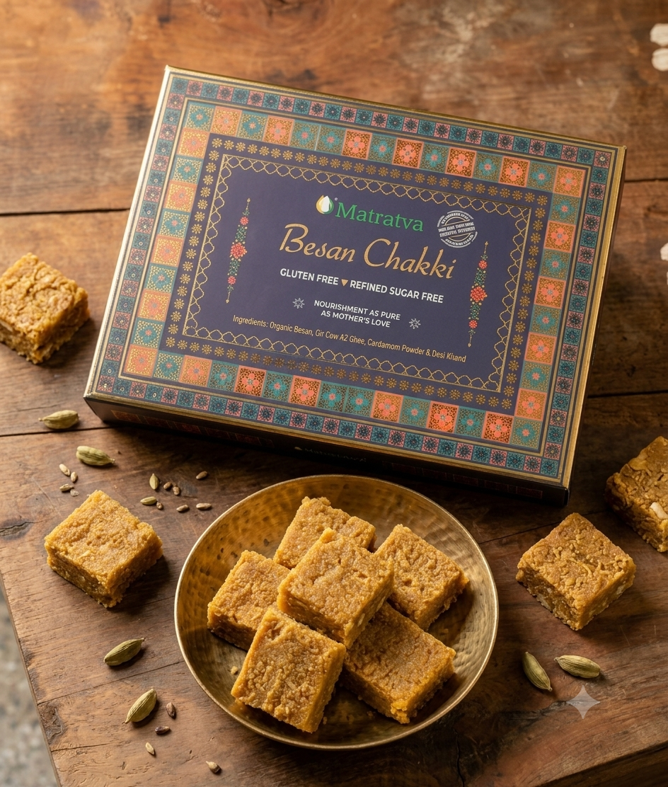 Matratva Besan Chakki – Organic Besan, A2 Ghee & Desi Khand