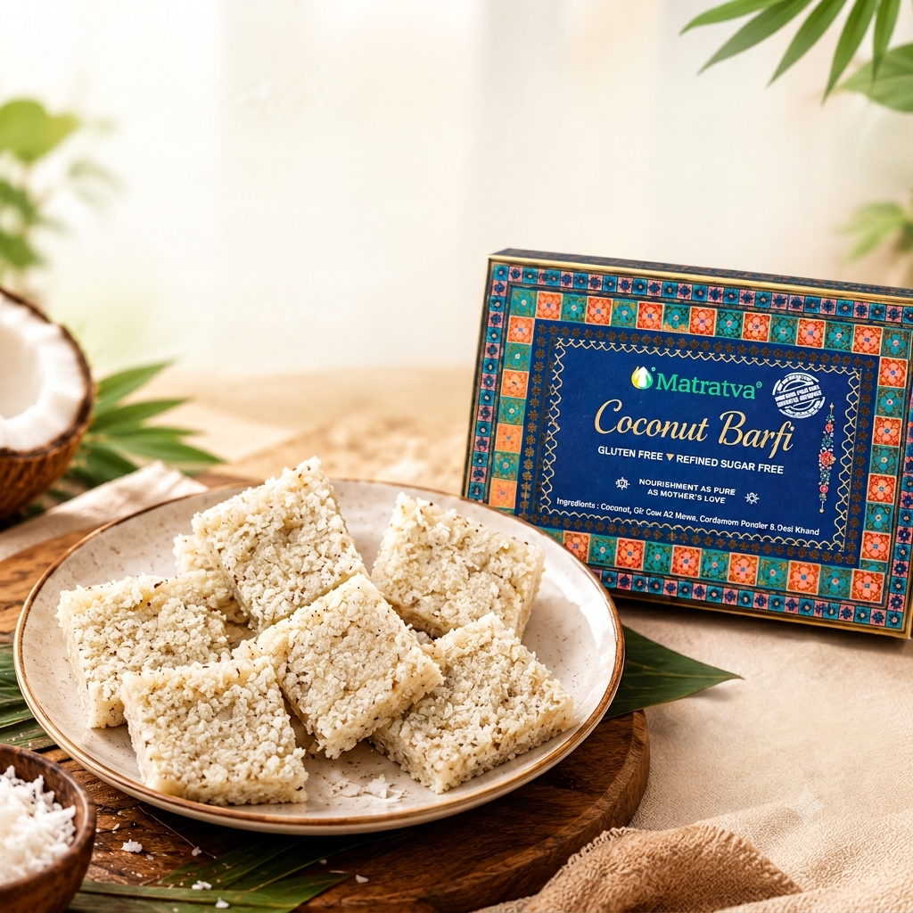 Matratva Coconut Barfi – Gluten Free  Free | Traditional Indian Sweet