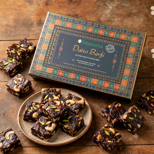 Matratva Dates Barfi – Gluten | Traditional Indian Sweet with Dry Fruits