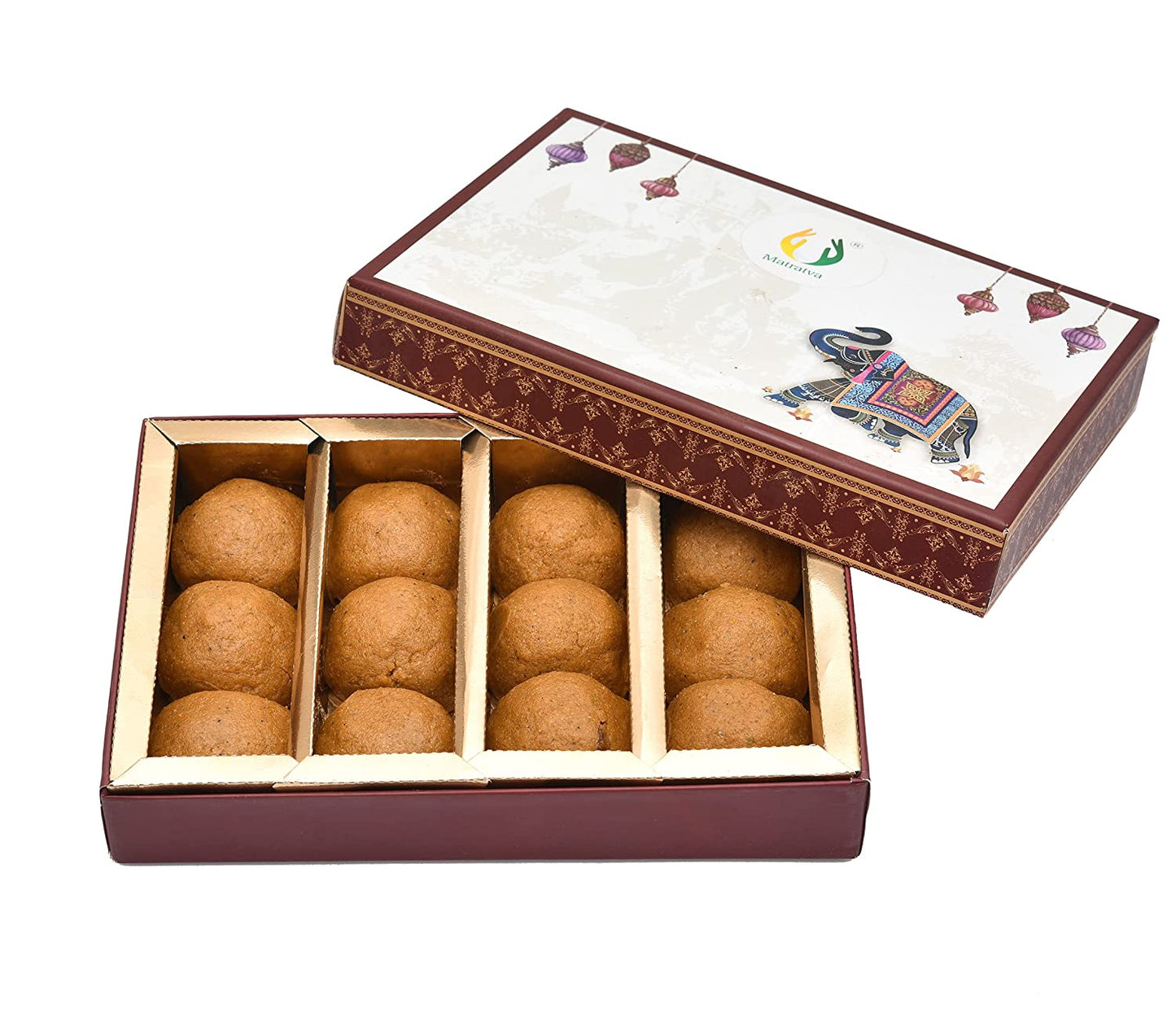 Soft Desi Ghee Organic Besan Laddoo | Indian Sweets Mithai Box