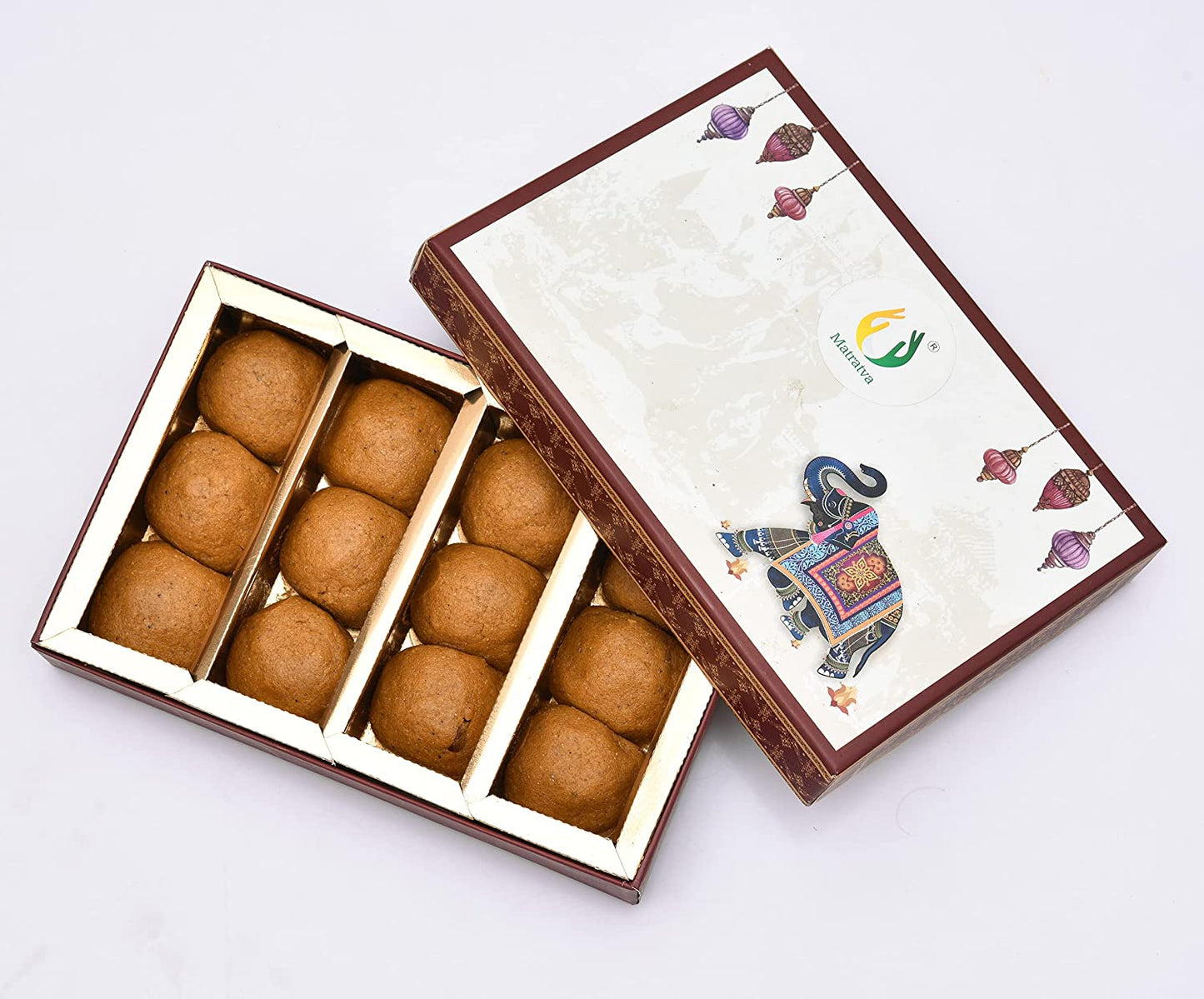 Soft Desi Ghee Organic Besan Ladoo | Indian Sweets Mithai Box